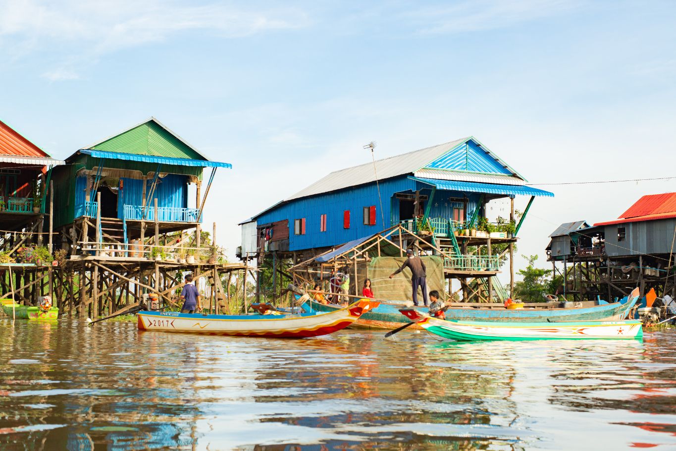 Stilt houses in Kampong Khleang.
