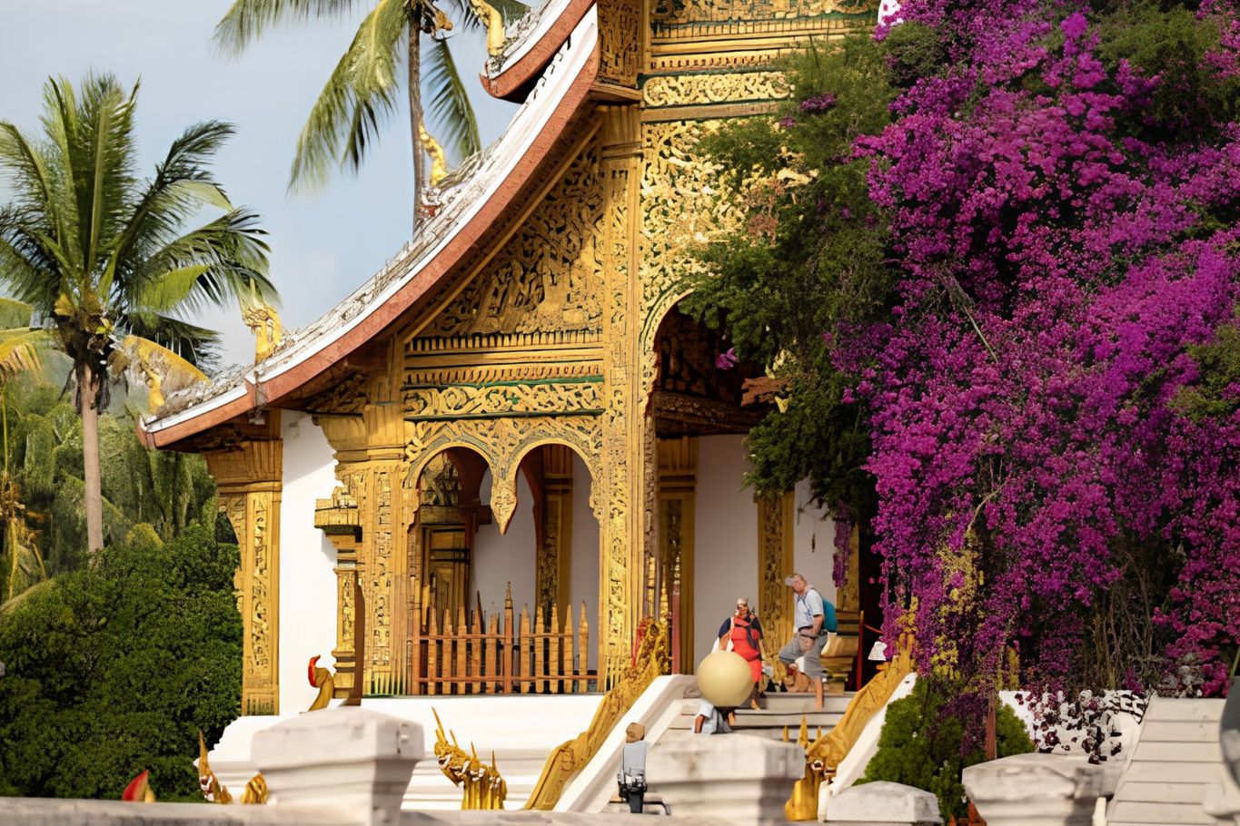 Visitors at the temple in day time