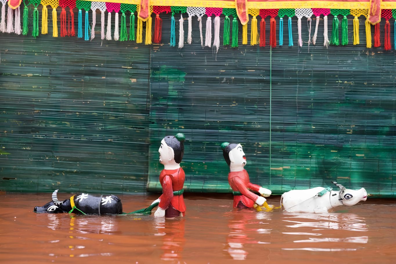Water puppet performance