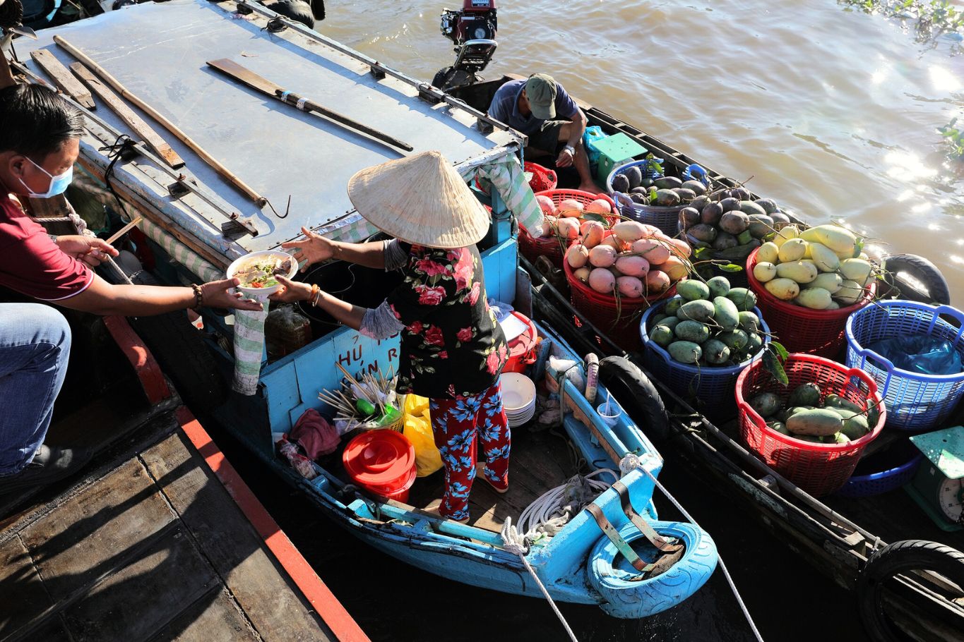 Mekong market in the morning