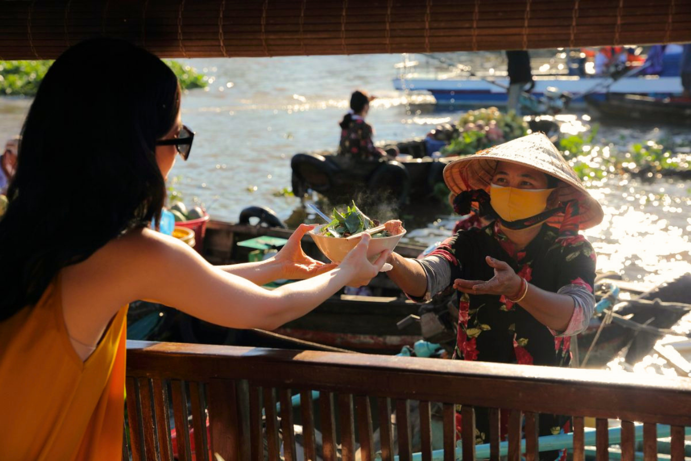 Breakfast on the Mekong River Cruise