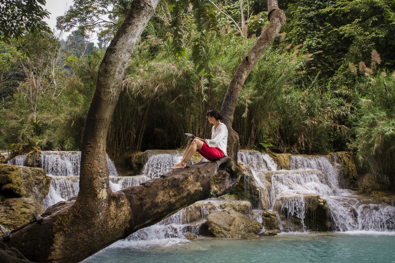 Kuangsi Waterfall in Laos
