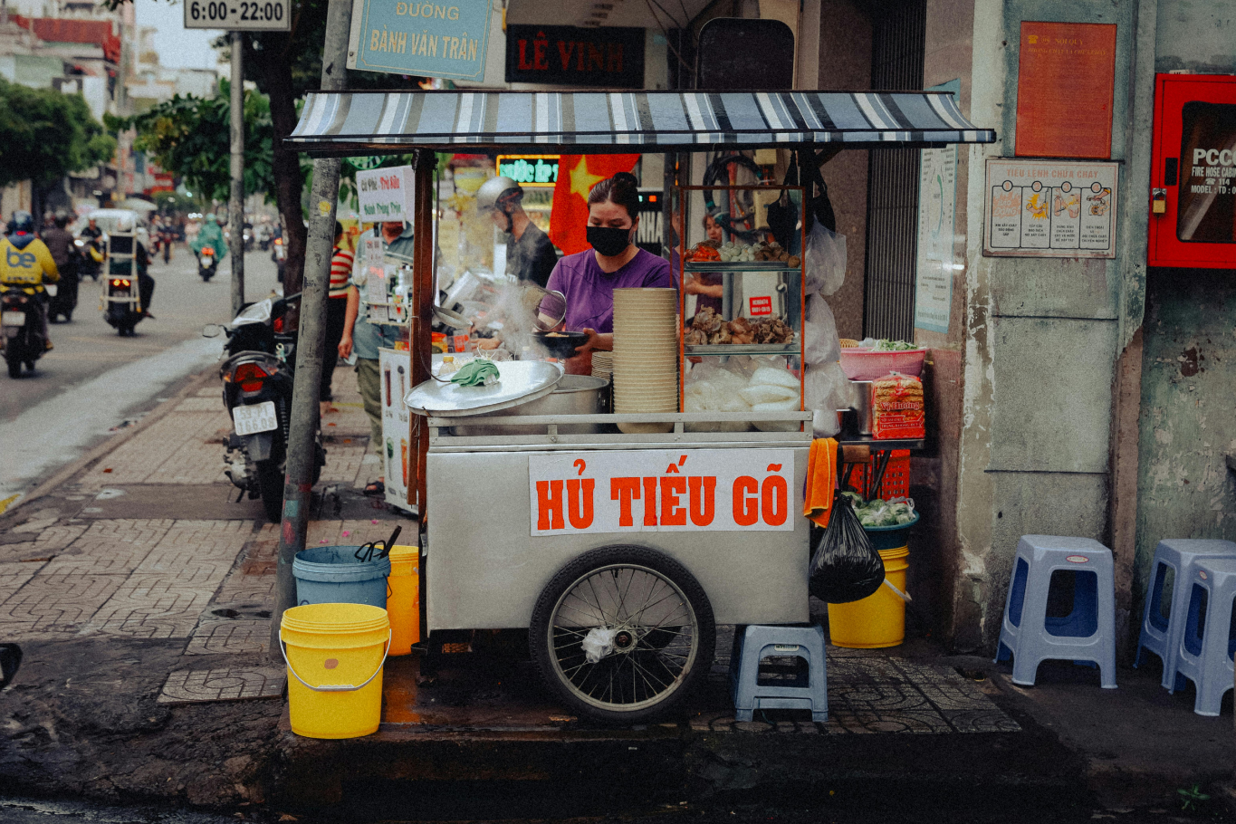 Iconic street food stall in Vietnam
