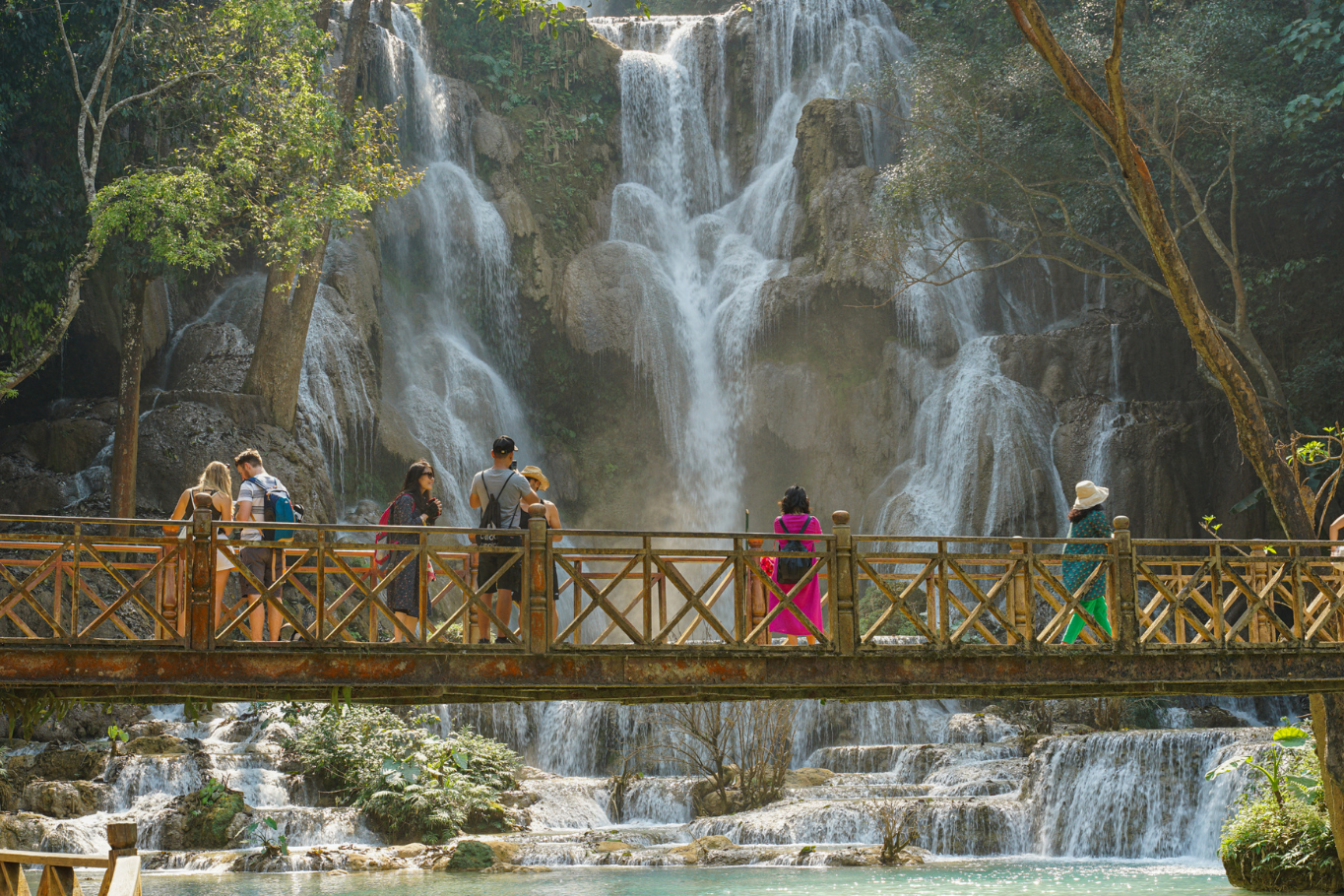 Unique Experiences in Laos: Kuang Si Waterfall.
