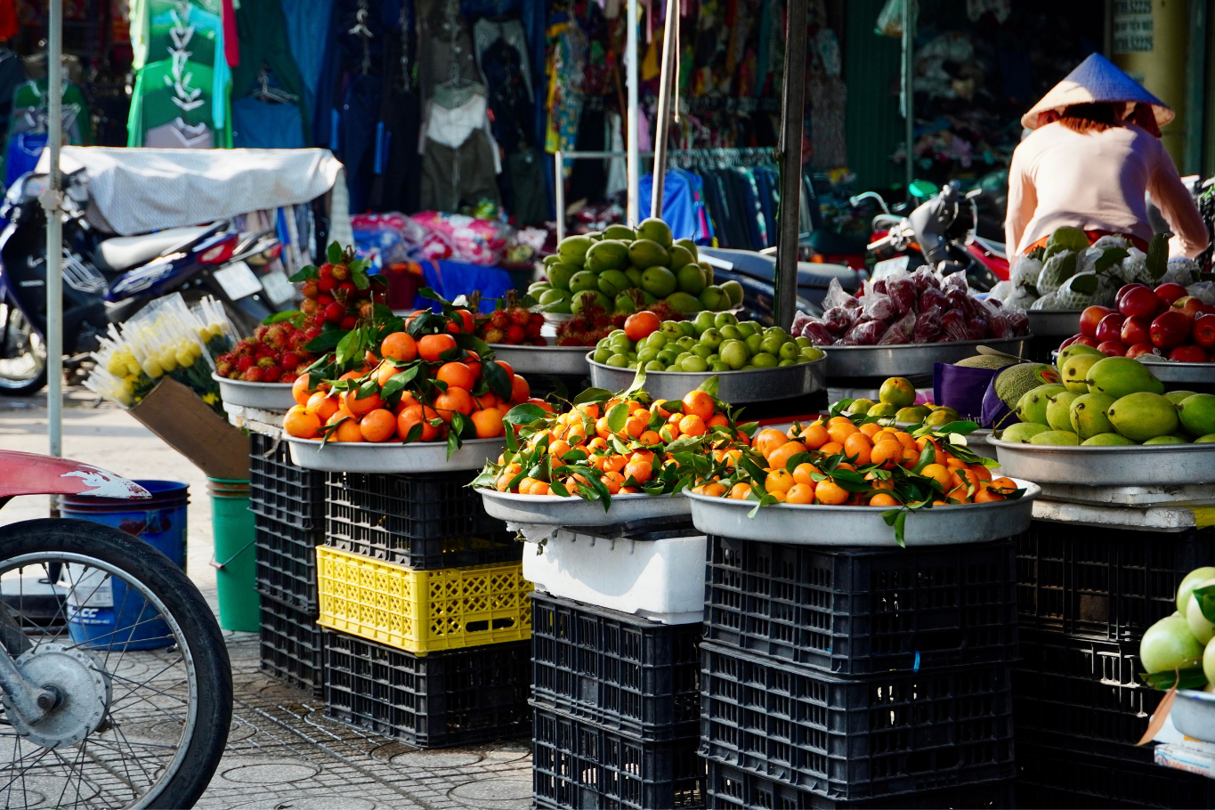 Fruit market stall in Southern Vietnam